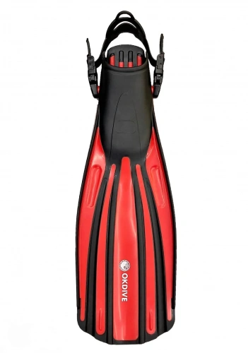 Ласты OkDive Quattro, резиновый ремешок (Красный 45-47 OK00285XLRD)