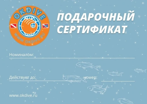Подарочный сертификат OkDive 100000 | интернет-магазин OkDive